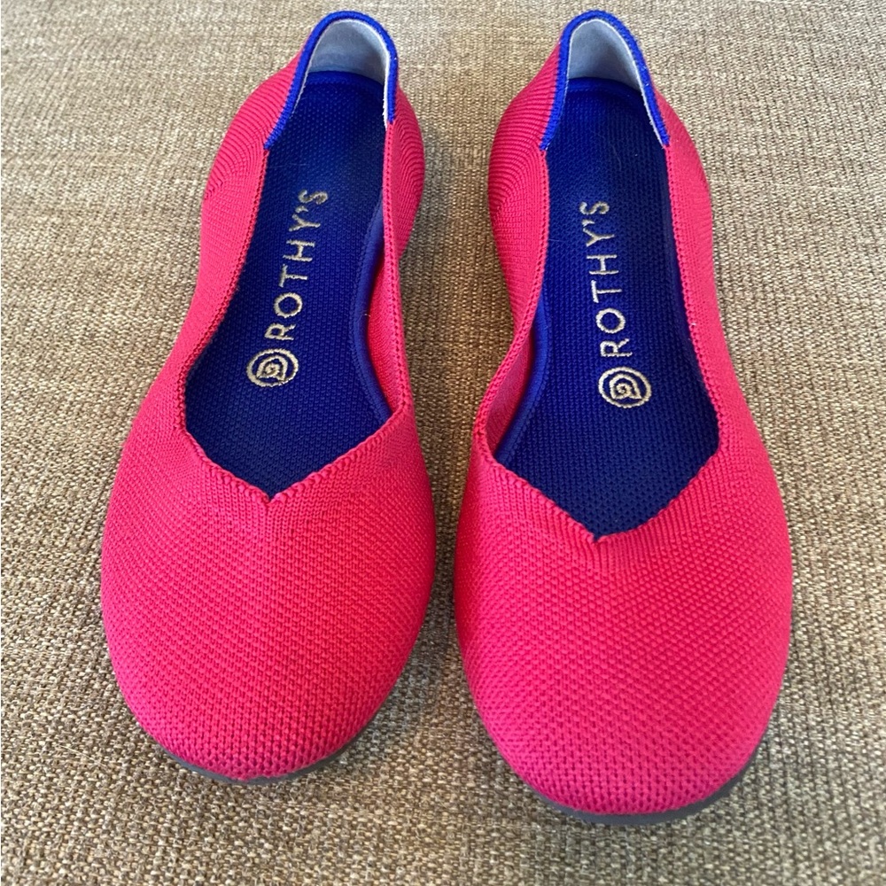 Size 8 Hot Pink Rothy’s flats